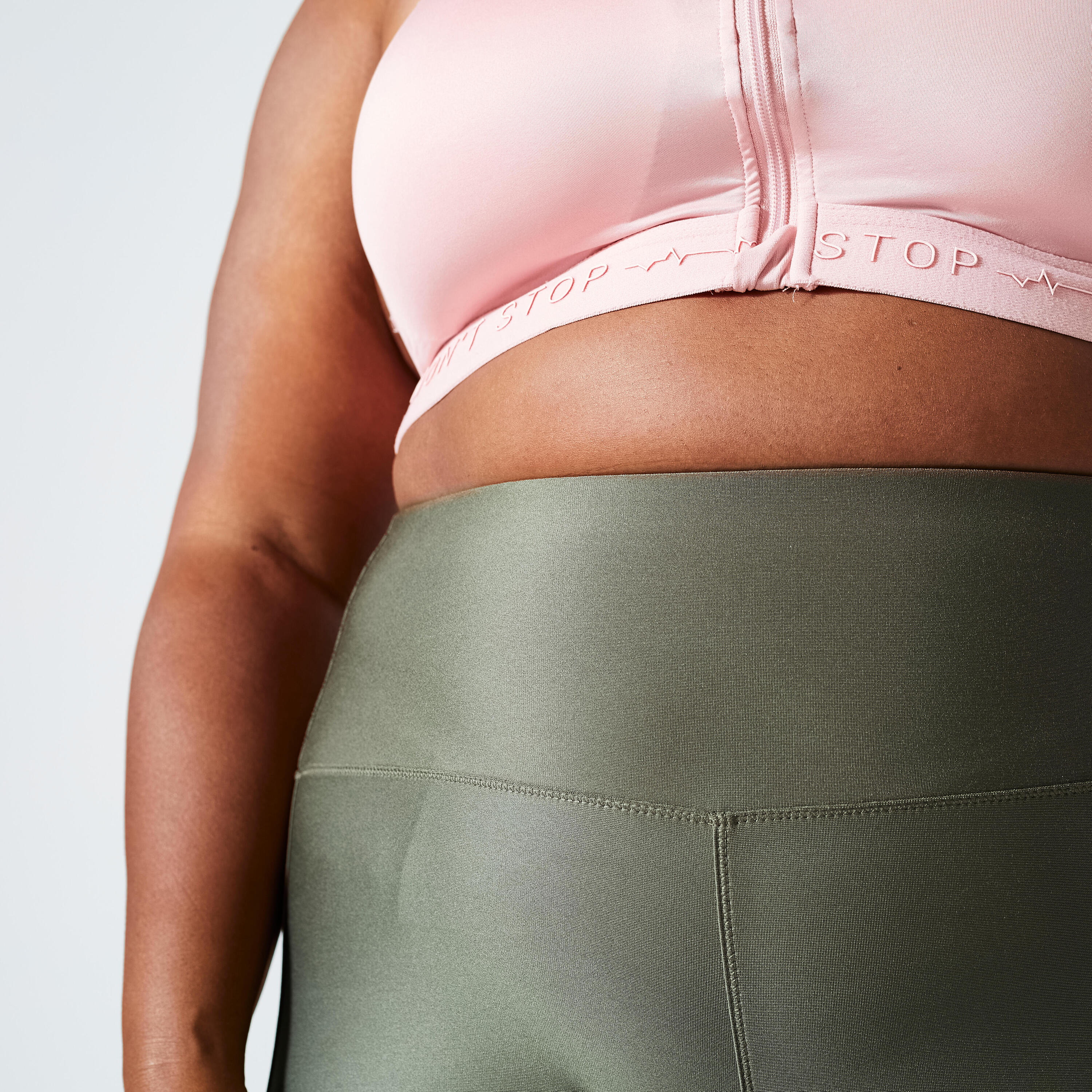Sportleggings Damen mit Smartphonetasche grosse Grösse - grün 3/5