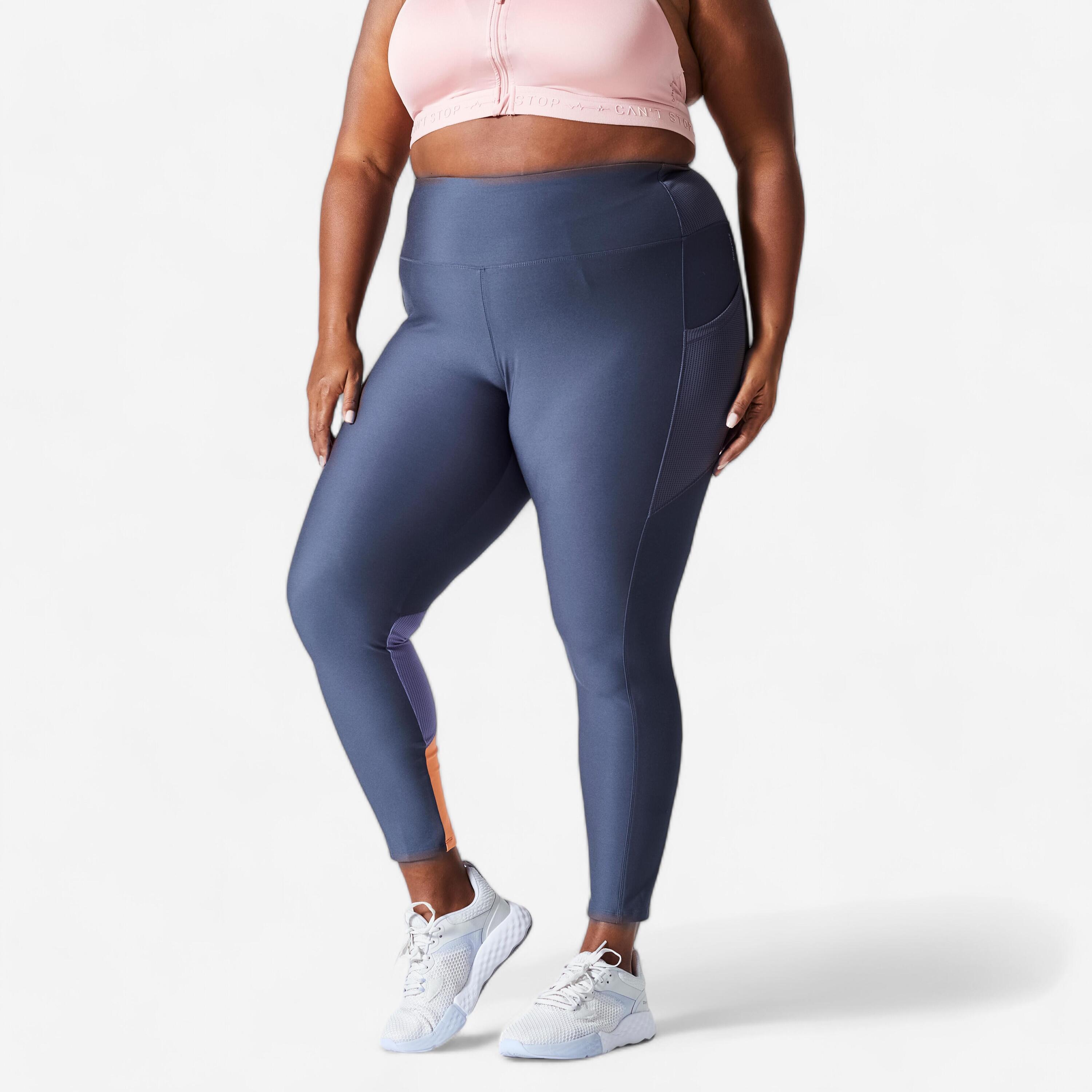 Women's Plus-Size Fitness Cardio Leggings with Pocket - Grey 1/5