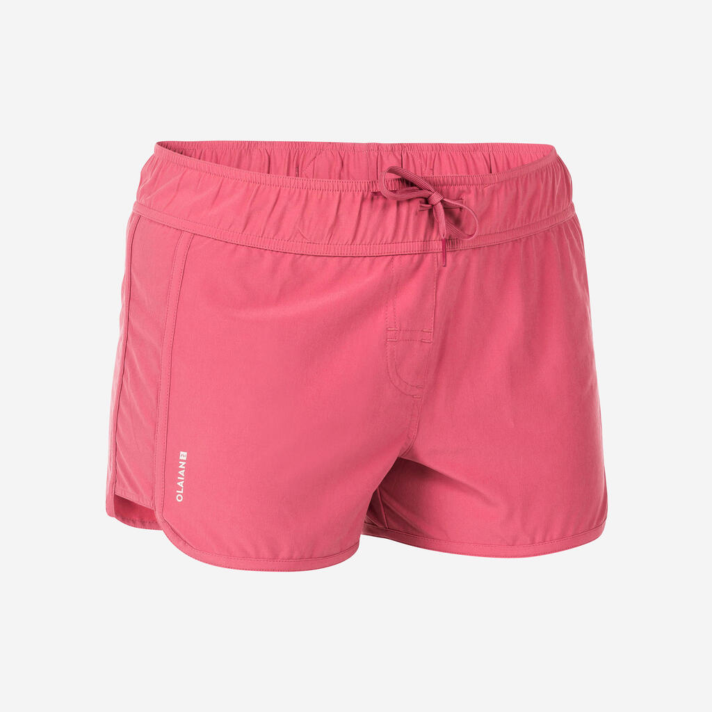 Boardshort surf femme TINI KAKI avec ceinture élastiquée et cordon de serrage