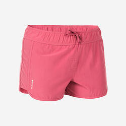 Boardshort surf femme TINI ROSE avec ceinture élastiquée et cordon de serrage