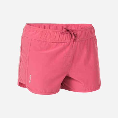 Γυναικείο μαγιό σορτς σερφ (Boardshorts) με ελαστική μέση και κορδόνι TINI ΡΟΖ