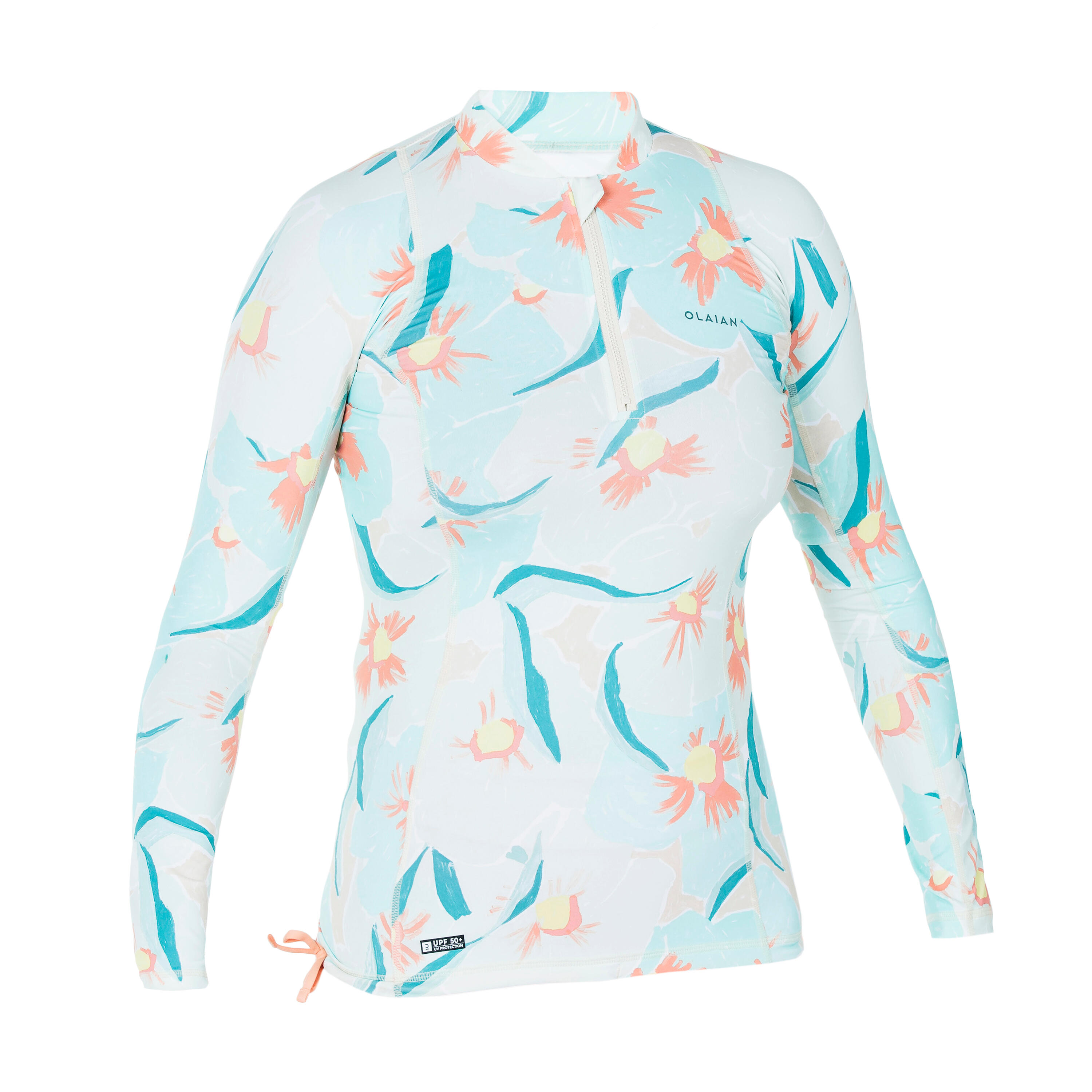 Women's Long Sleeve T-Shirt UV-Protection Surf Top 500 ANAMONES 5/12