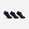 Čarape za tenis RS 160 Low niske dječje mornarski plave s printom 3 para
