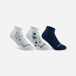 Παιδικές αθλητικές κάλτσες μεσαίου ύψους RS 160, 3 ζεύγη - Υπόλευκο/Μπλε μαρέν