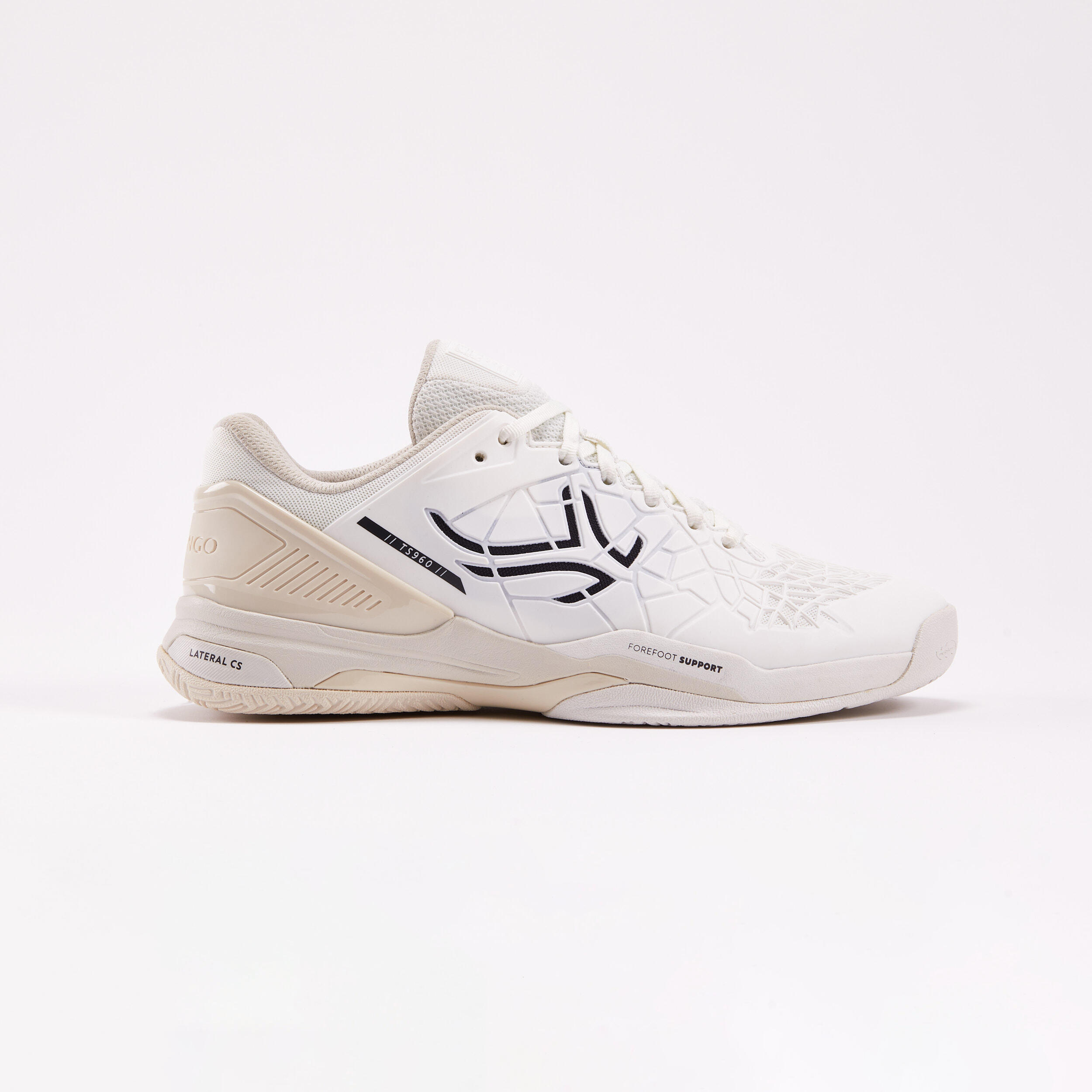 chaussures de tennis homme multicourt - artengo strong pro blanc cassé - artengo