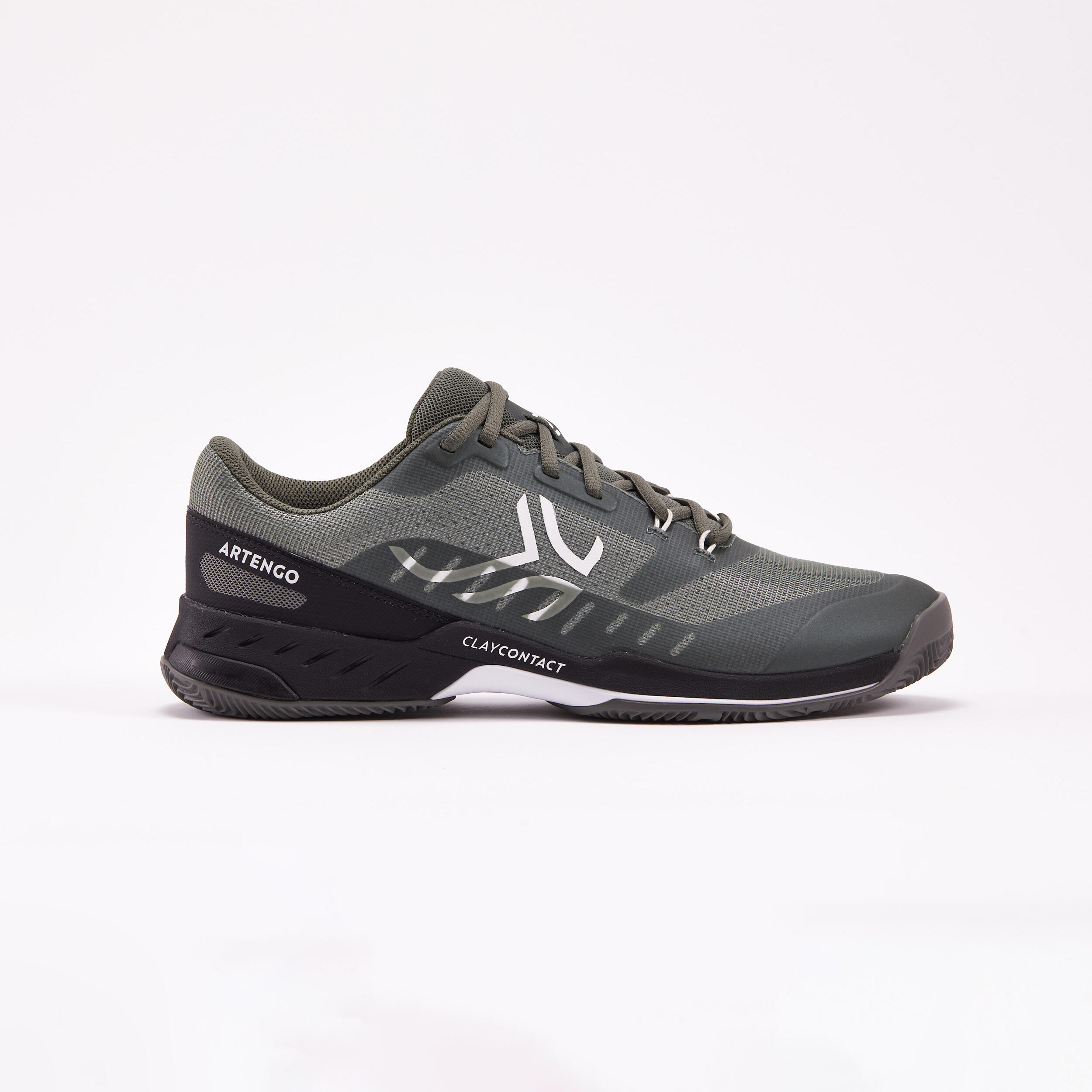 Chaussures de tennis Homme Terre Battue- Artengo FAST Kaki Noir 9/9