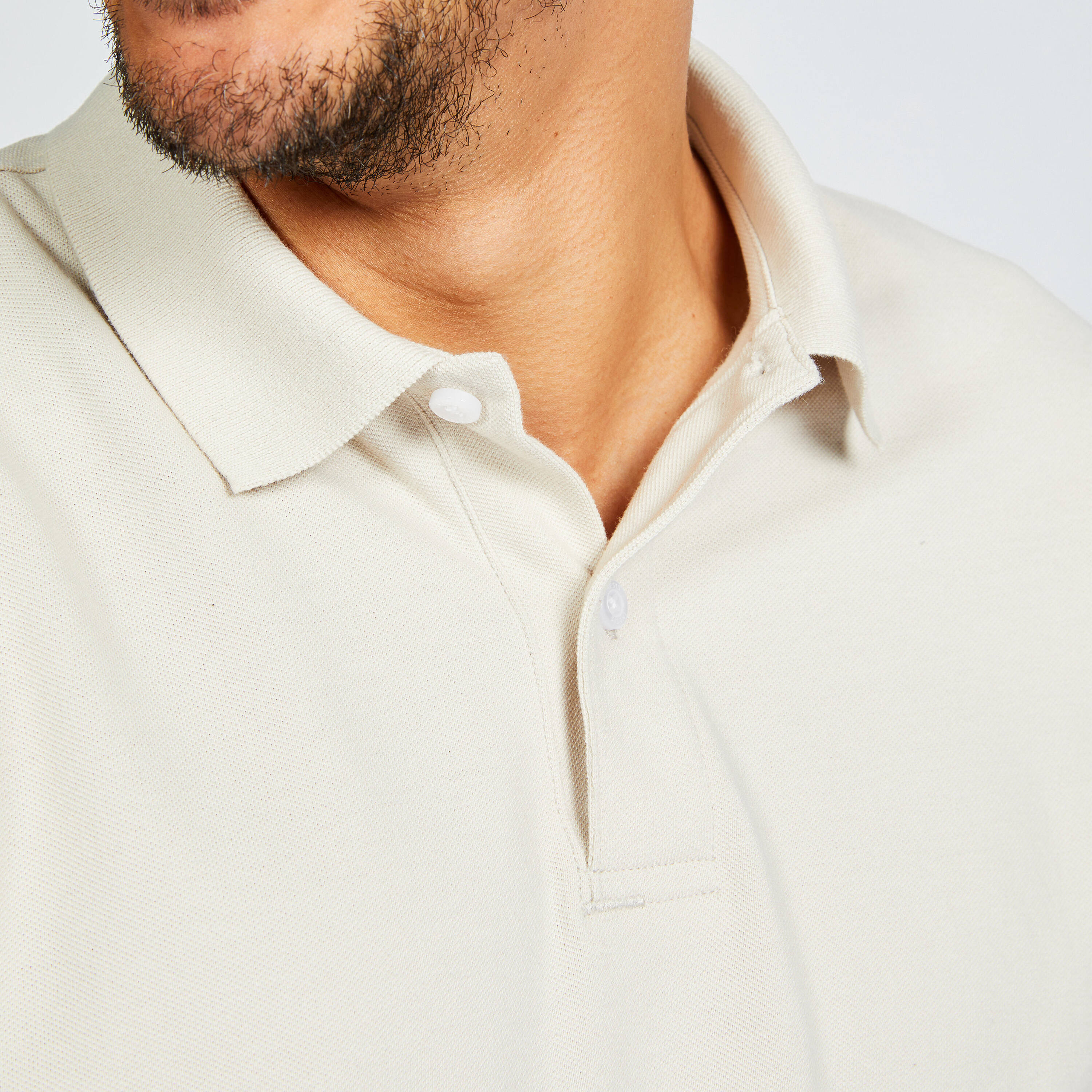 Men Golf Polo T-shirt Light Beige -  4