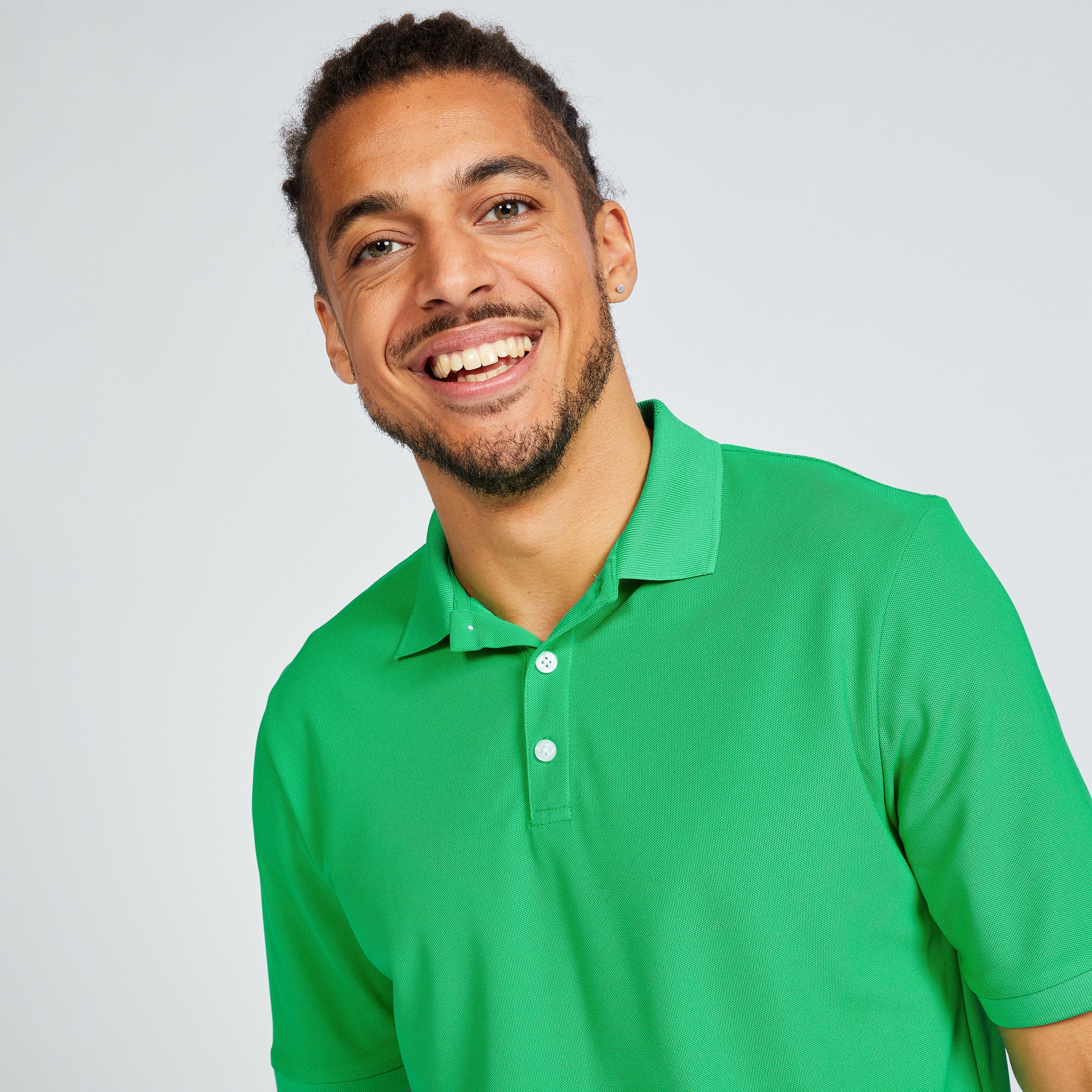 Men’s S-S Golf Polo Shirt - WW 500 Green - INESIS