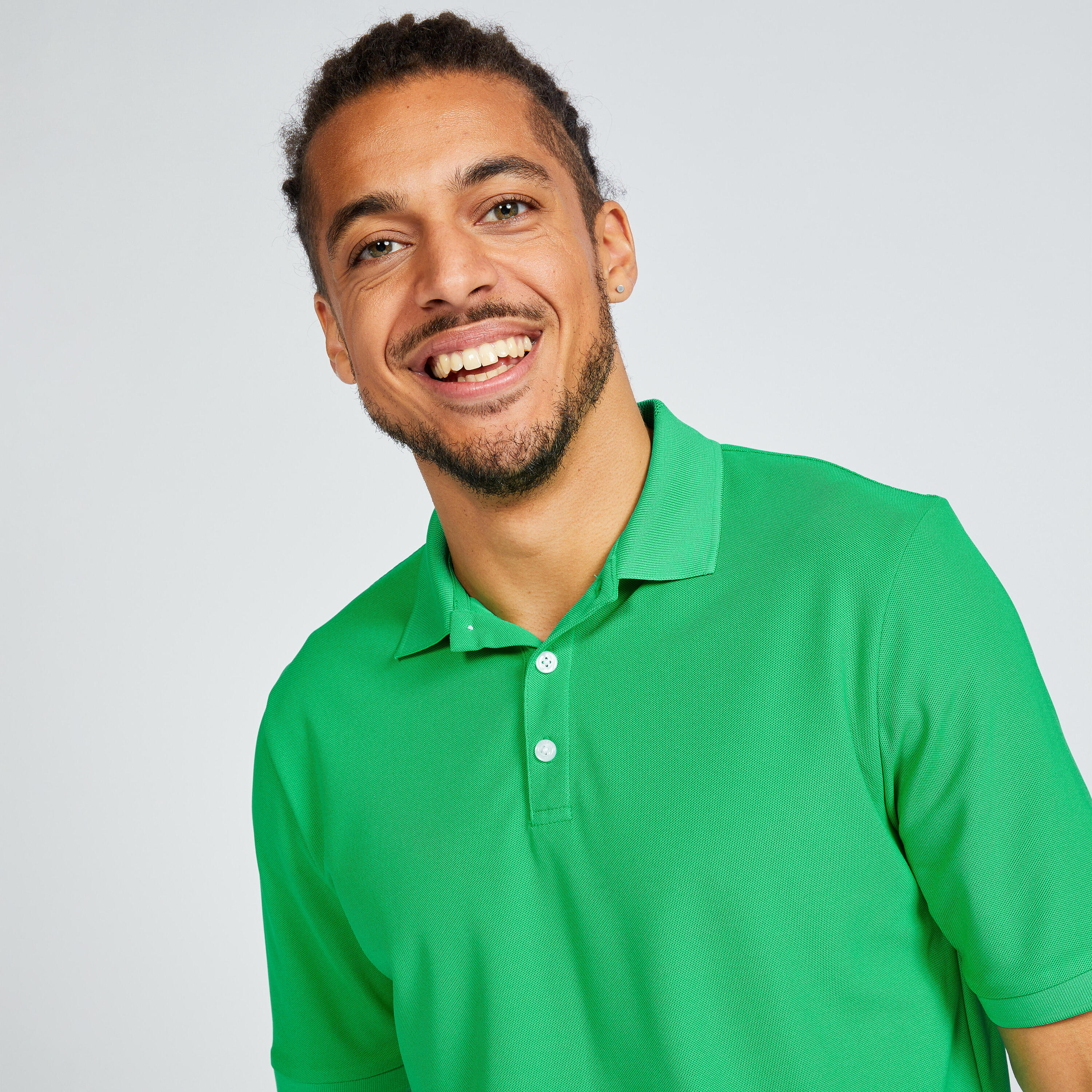 Men's short-sleeved golf polo shirt - WW500 green 3/6