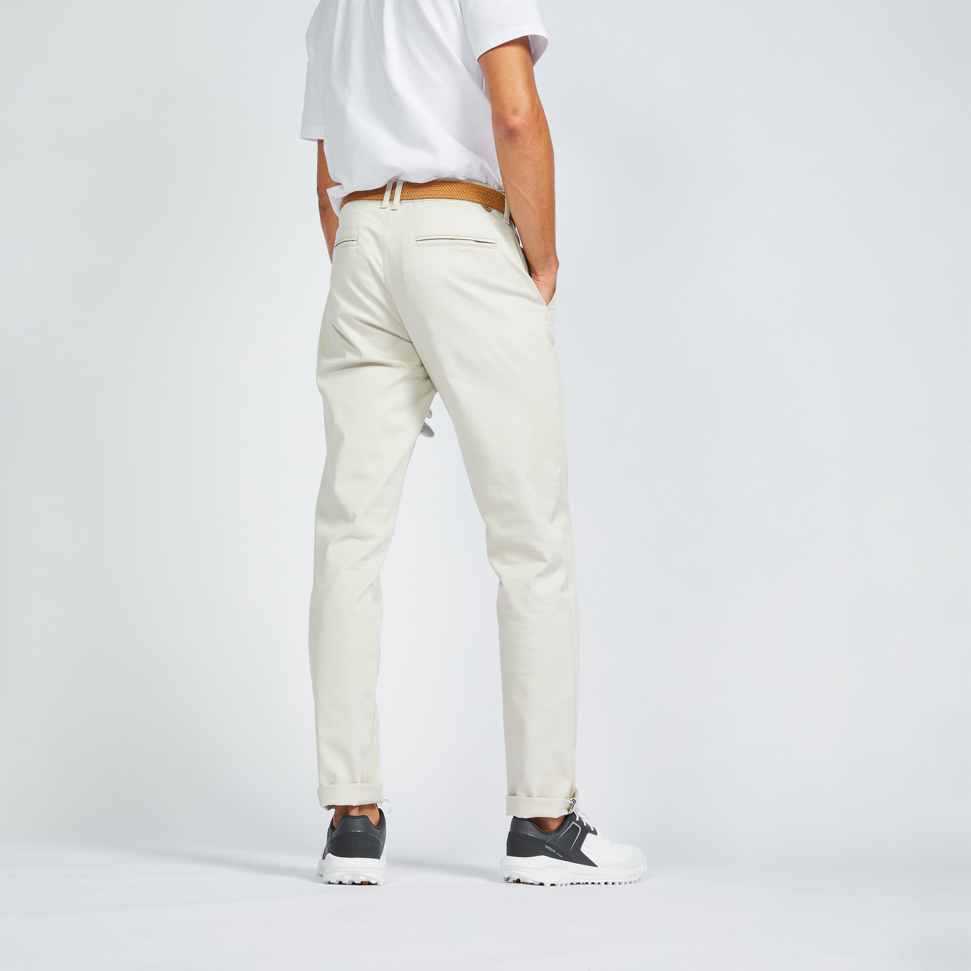 Chinos Trousers Beige Men Slim Fit Golf Jeans Cotton Casual work Cargo  Stretch | eBay