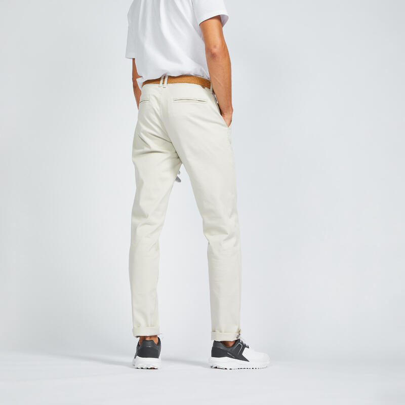 Men's golf chino trousers - MW500 linen