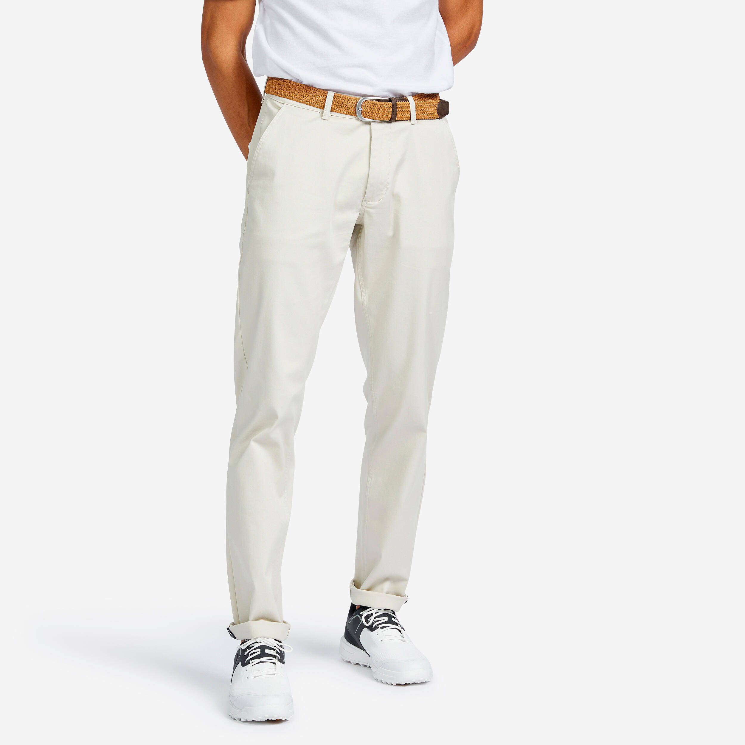 Men's Golf Trousers - MW500 Light Beige