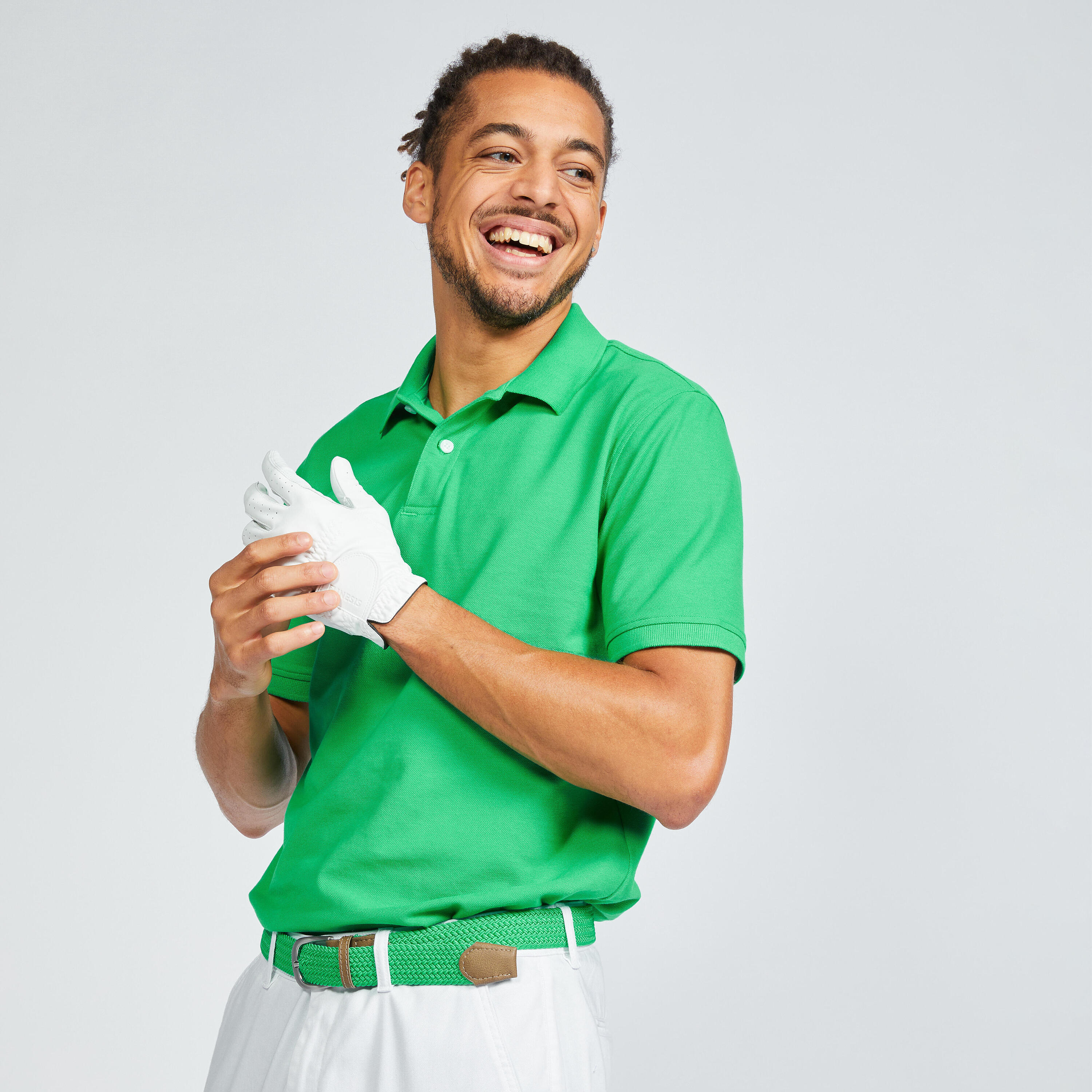 INESIS Men's short-sleeved golf polo shirt - MW500 green