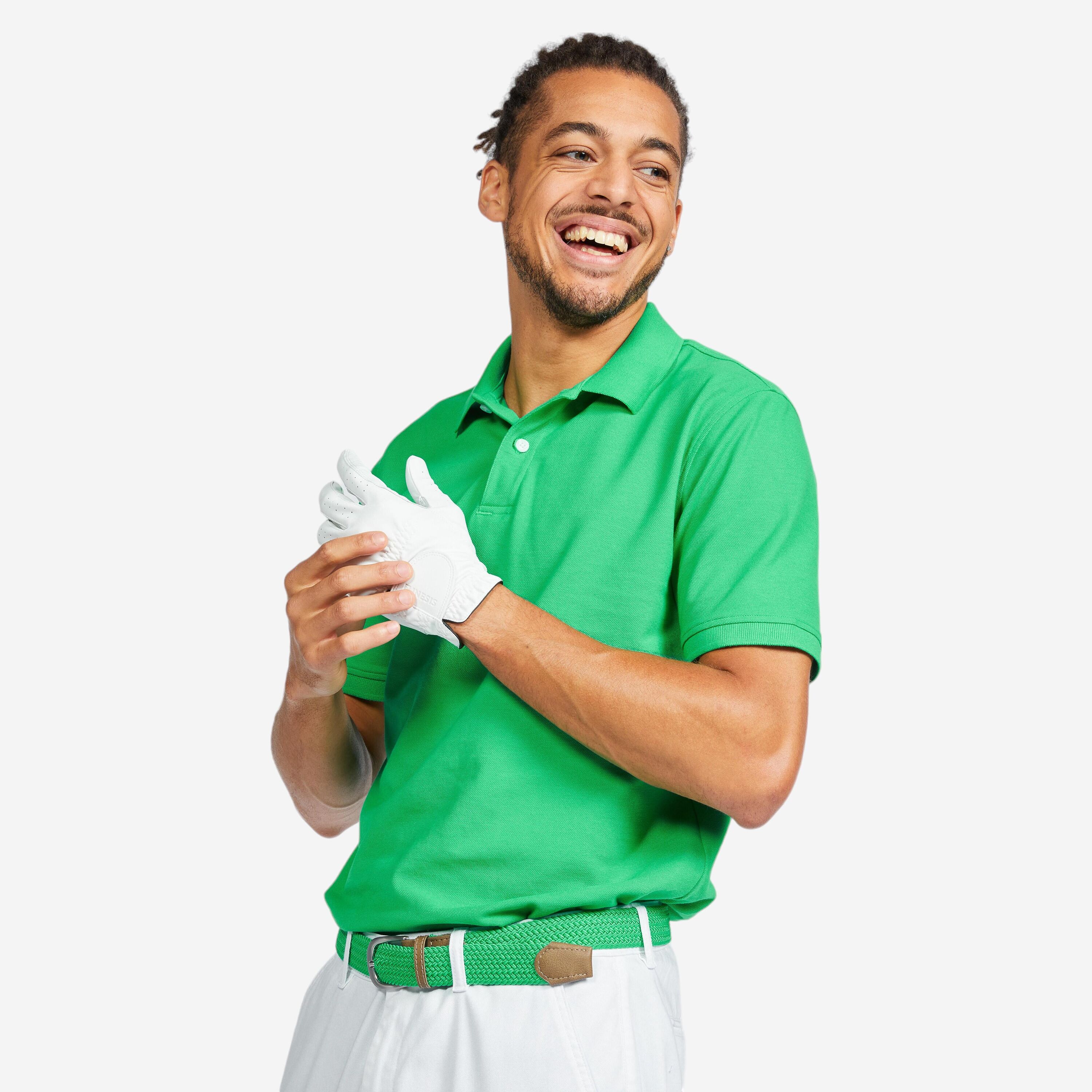 INESIS Men's short-sleeved golf polo shirt - MW500 green