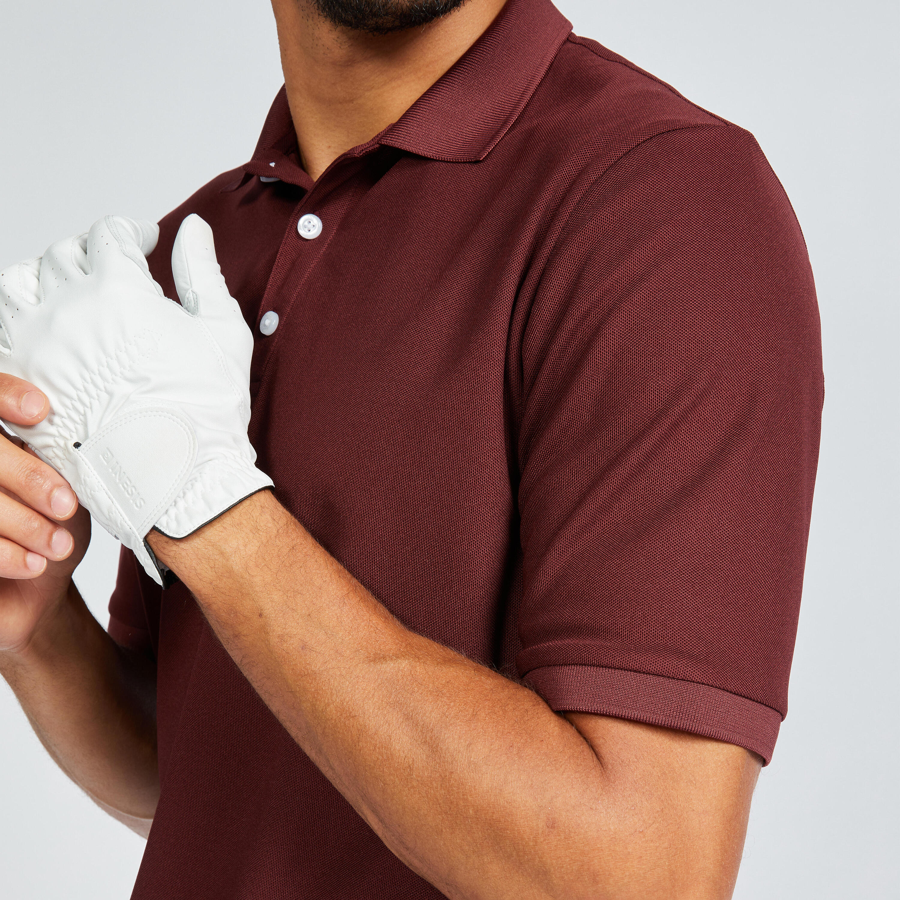 Men's short-sleeved golf polo shirt - WW500 burgundy 4/6