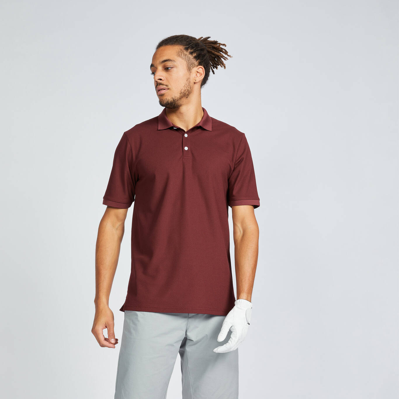 Kaos polo golf lengan pendek pria - WW500 burgundy