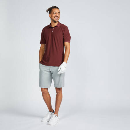 Men's short-sleeved golf polo shirt - WW500 burgundy