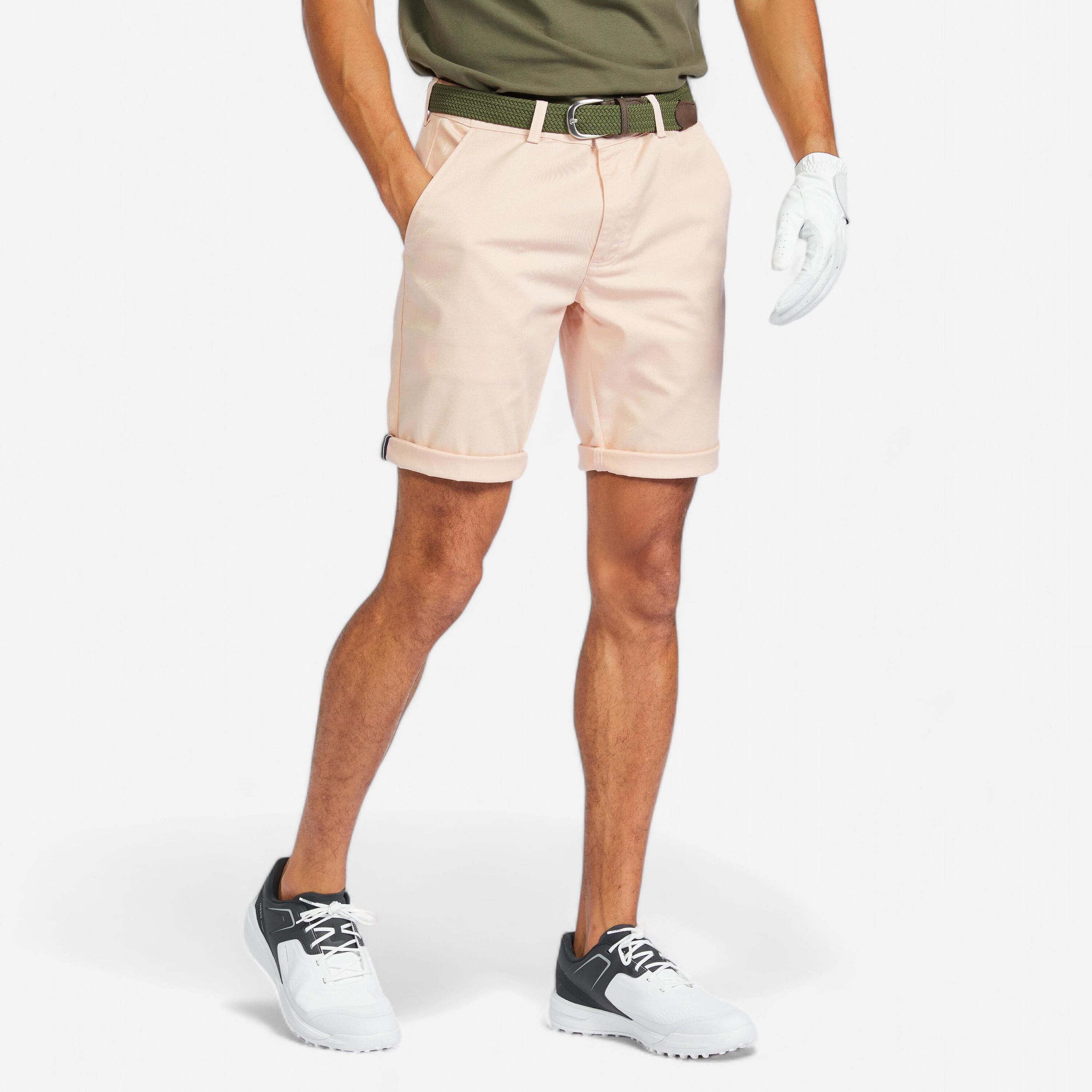 INESIS Men's golf chino shorts - MW500 pale pink