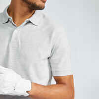 Men’s golf cotton short-sleeved polo shirt - MW500 Light grey
