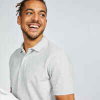 Men’s golf cotton short-sleeved polo shirt - MW500 Light grey