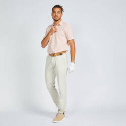 Men's golf cotton short-sleeved polo shirt - MW500 Pale pink