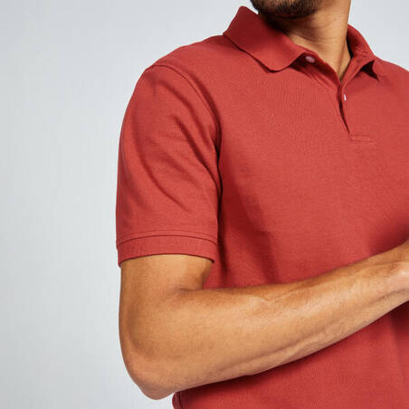 Men's short-sleeved golf polo shirt - MW500 dark red