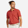 Men's golf cotton short-sleeved polo shirt - MW500 Dark red