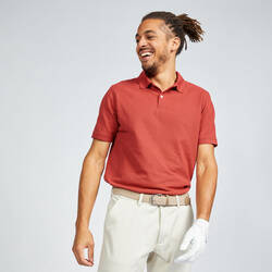 Men's golf cotton short-sleeved polo shirt - MW500 Dark red