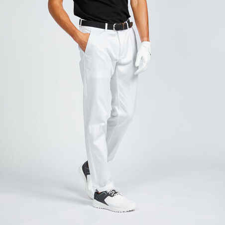 Bele moške hlače za golf MW500 