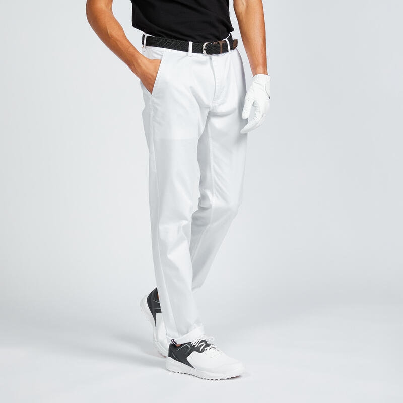 Pantalon chino golf MW500 Alb Bărbați