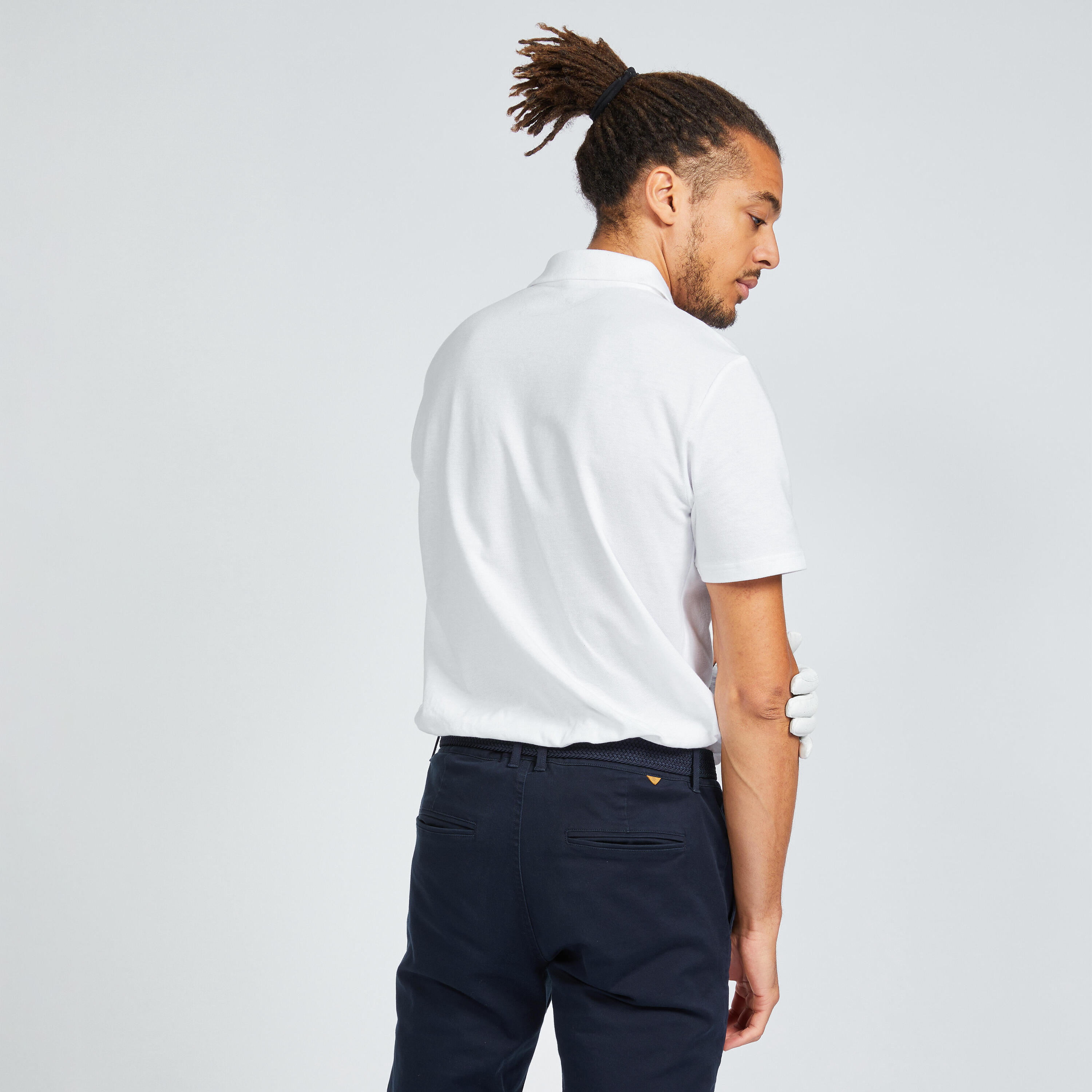 Men's short-sleeved golf polo shirt - MW100 white 3/6