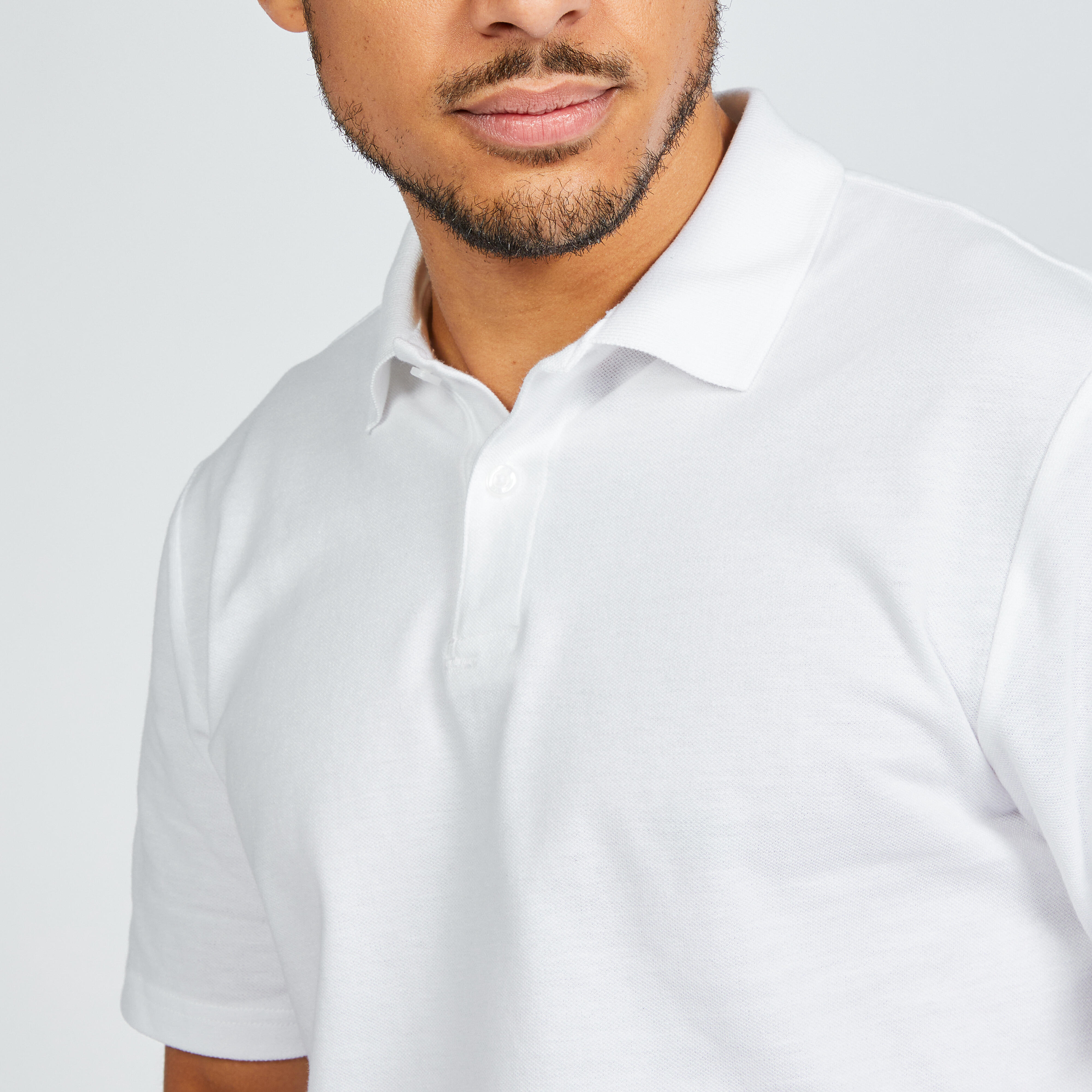 Men's golf 100% cotton short sleeve polo shirt, MW100 white