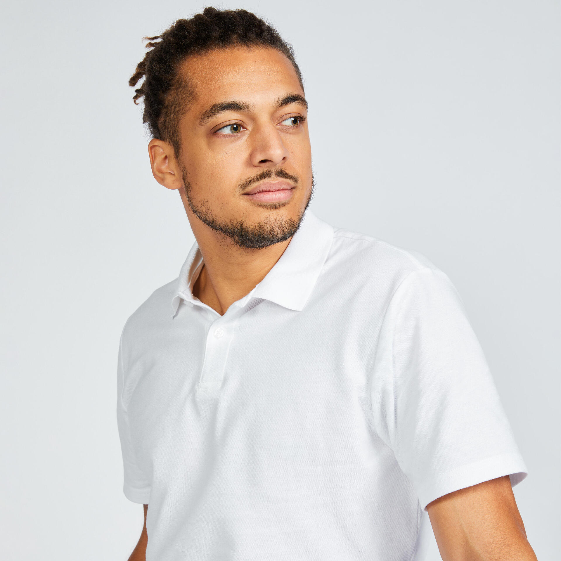 Men’s golf cotton short-sleeved polo shirt - MW100 white