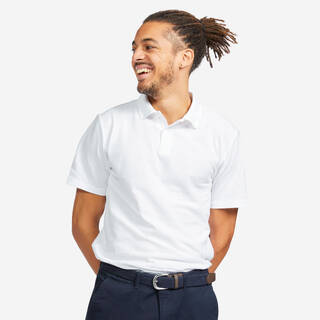 Men’s golf 100% cotton short sleeve polo shirt, MW100 White