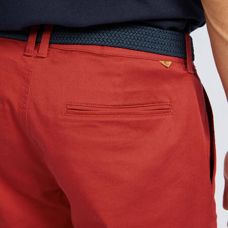 Men's golf chino shorts - MW500 dark red