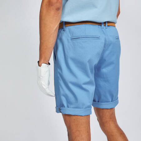 Men's golf chino shorts - MW500 Mediterranean blue