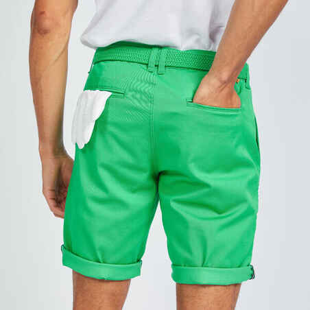 Men's golf chino shorts - MW500 green