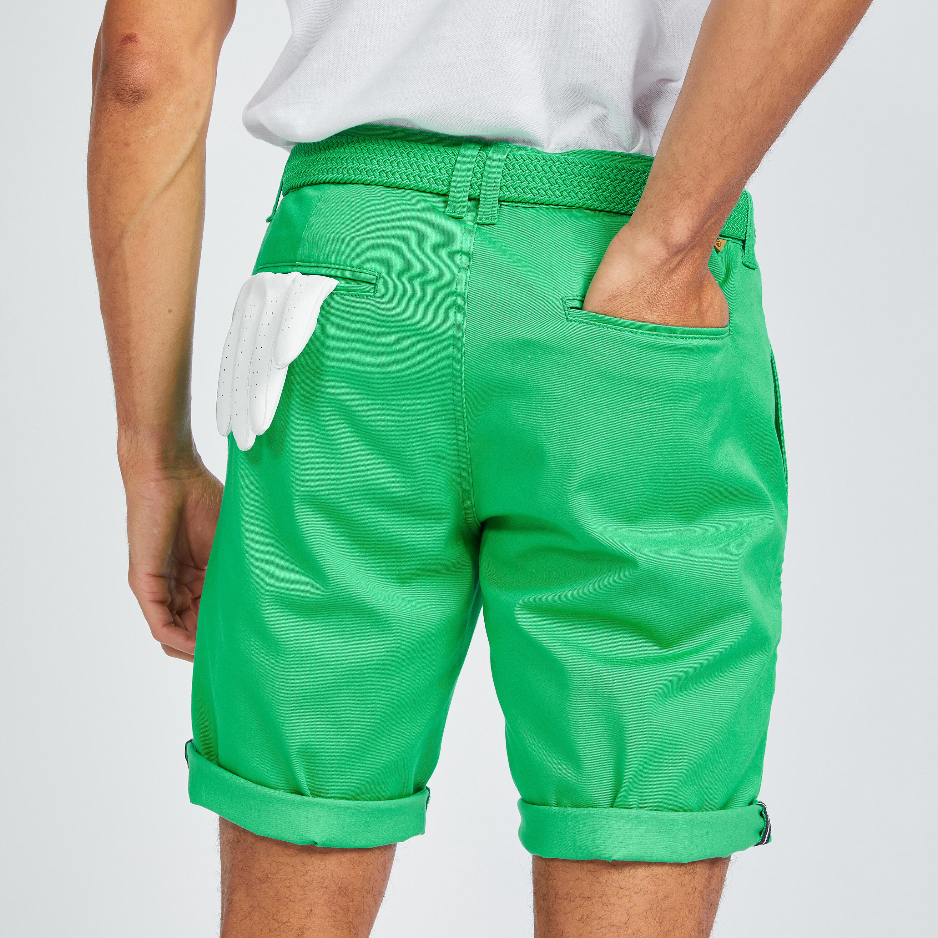 Men's golf chino shorts - MW500 green 5/6