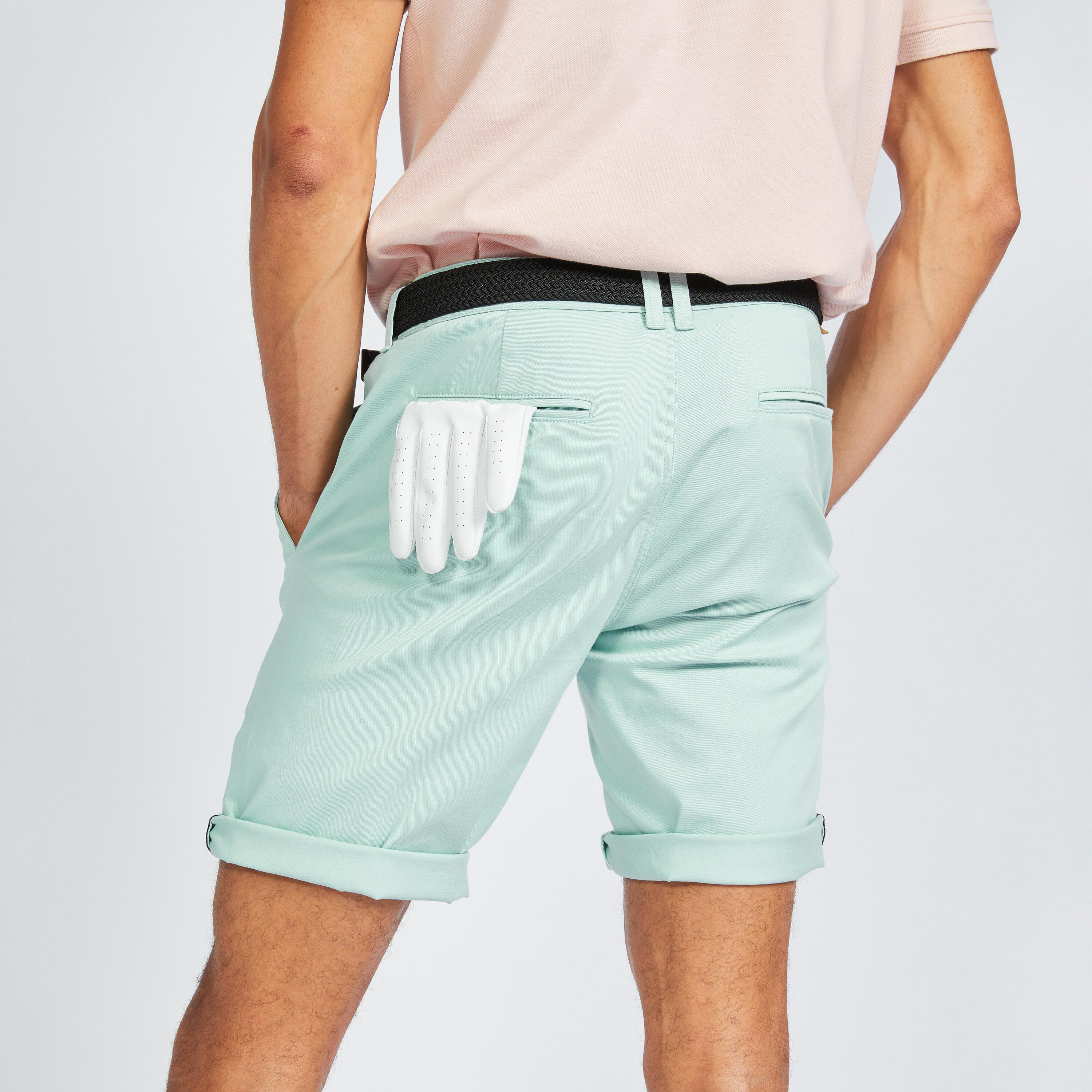 Men's Golf Chino Shorts - MW500 Pale Green 5/6