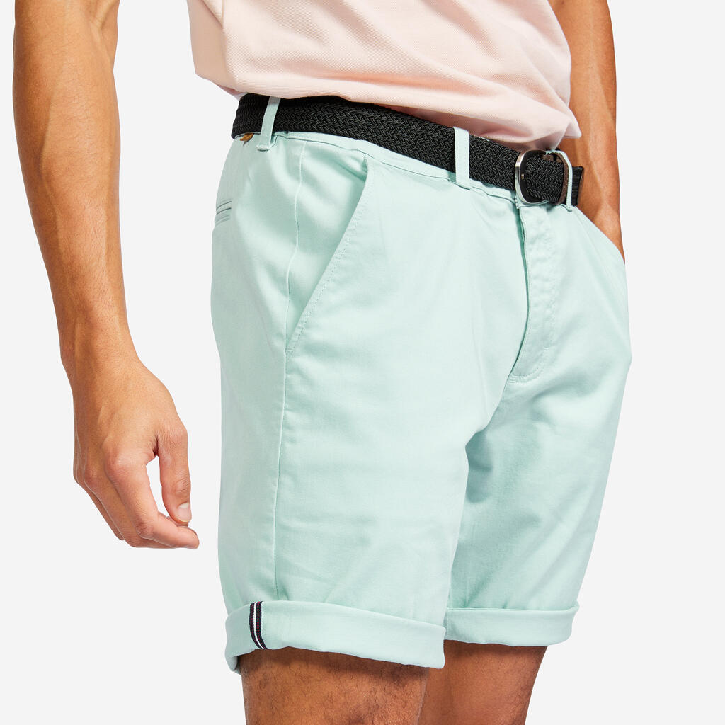 Men's golf cotton chino shorts - MW500 light pink