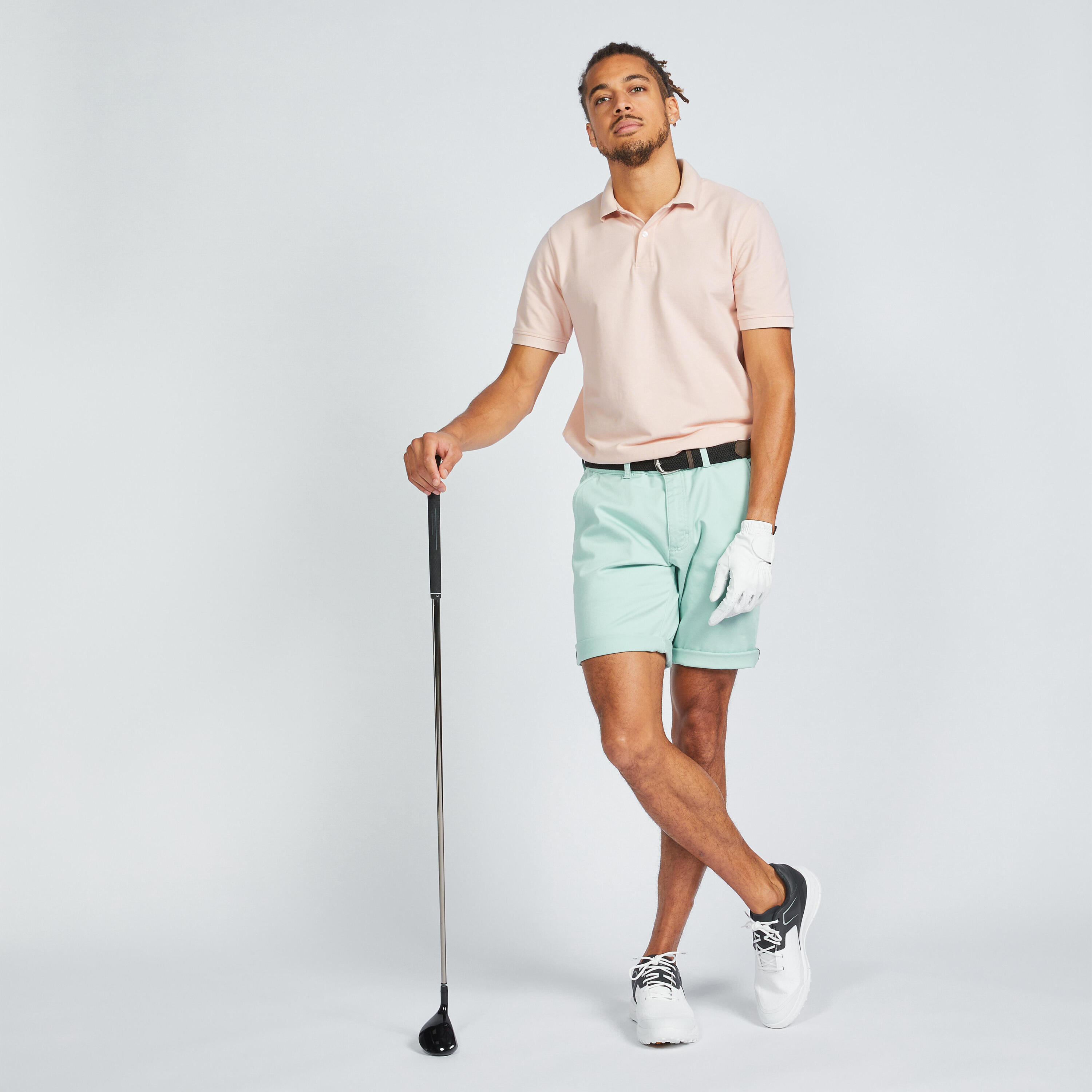 Men's Golf Chino Shorts - MW500 Pale Green 3/6