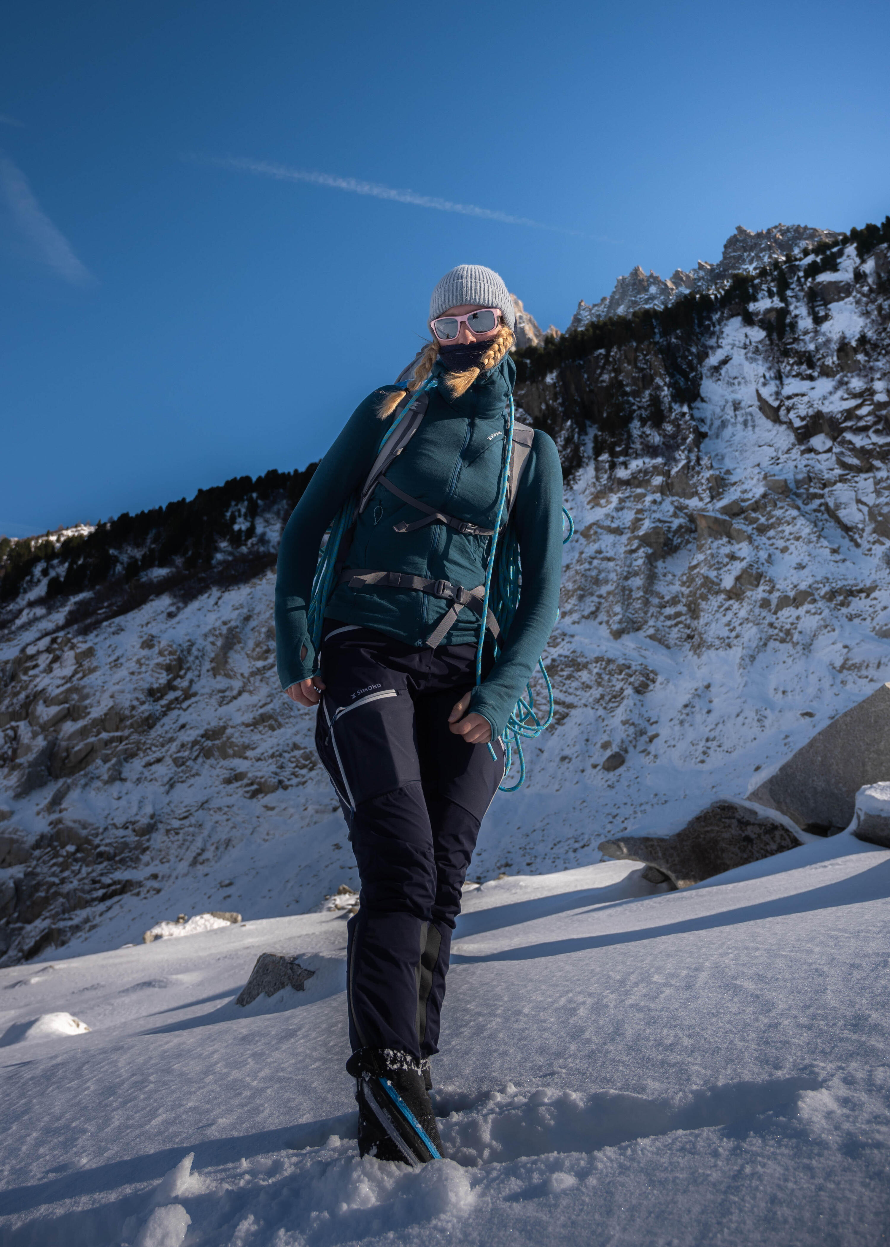 Waterdichte damesbroek voor alpinisme ICE blauw zwart 17/19