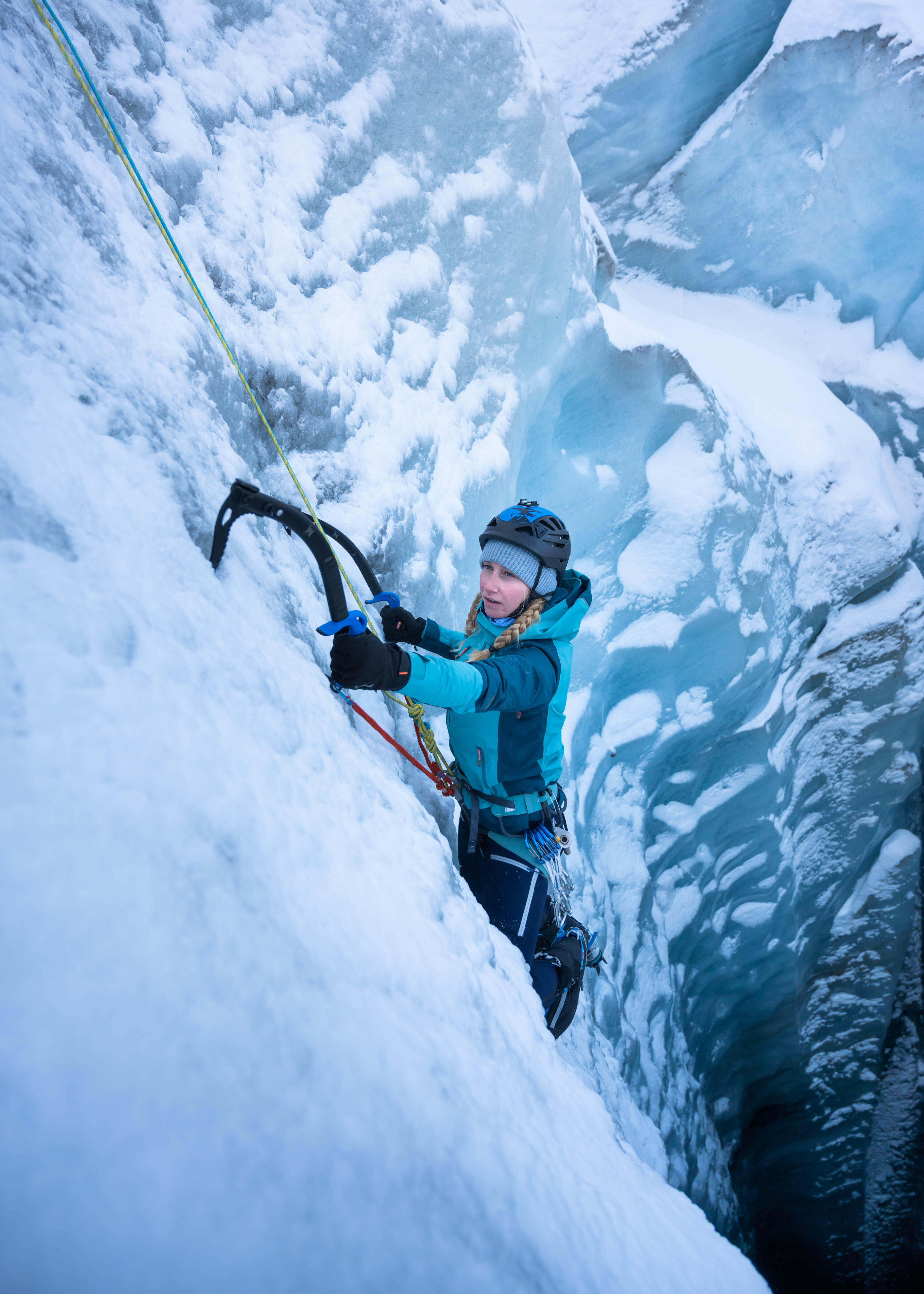 Corde à double d'escalade et d'alpinisme -  rappel ice 7.5 mm x 60m jaune 10/10