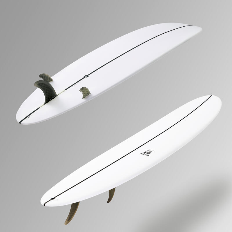 Placă SURF LONGBOARD 900 9' Performance 60 L. Vândută cu 2 +1 înotătoare centrală de 8"
