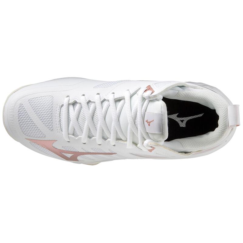WOMEN'S VOLLEYBALL SHOES MIZUNO DIMENSION MID WHITE ROSE MIZUNO