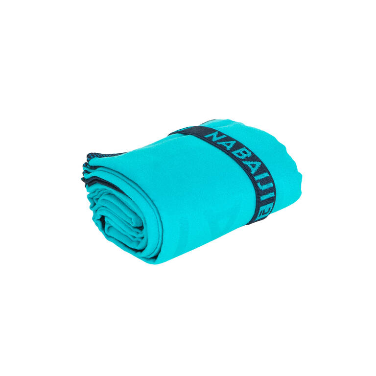 Handuk Renang Microfibre Ukuran M 60 x 80 cm dua-sisi Biru/Hijau
