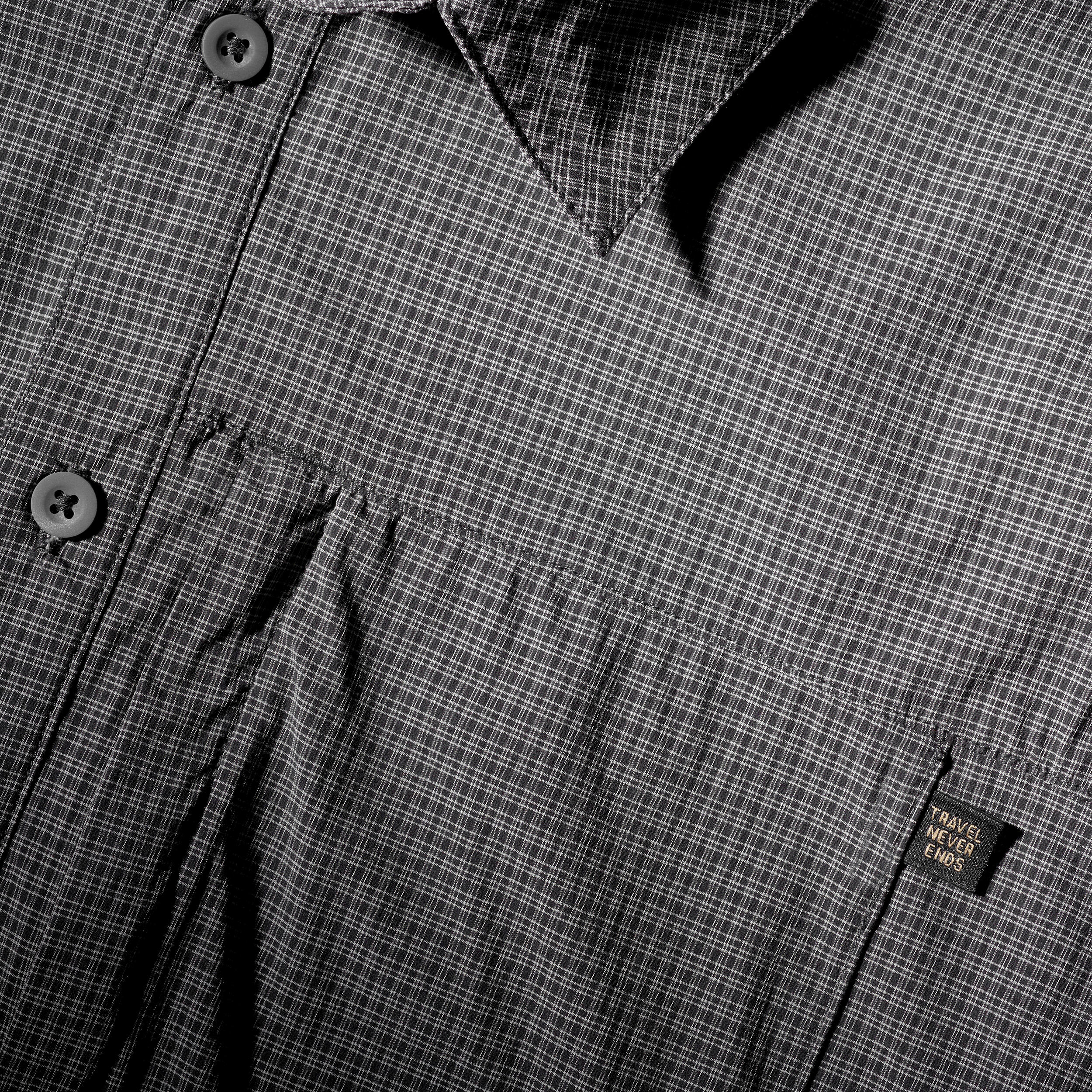 Men Checked Half Sleeve Shirt Grey - Travel 900