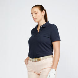 Polo golf en coton polyester manches courtes femme, MW500 marron foncé