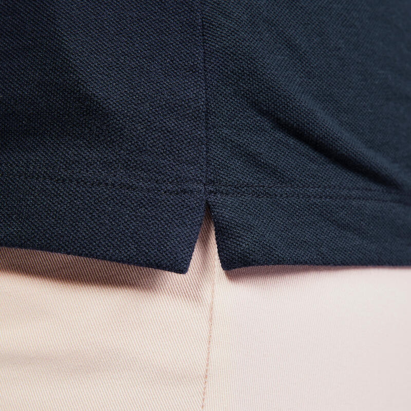 Polo de golf de algodón manga corta Mujer - MW500 azul marino