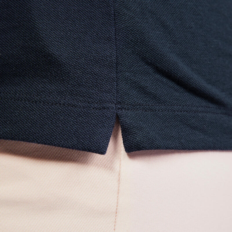Polo golf en coton polyester manches courtes femme, MW500 bleu marine
